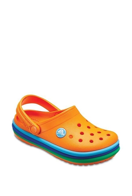 boys orange crocs