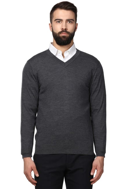 Buy Raymond Dark Grey Regular Fit Sweater for Men Online Tata CLiQ