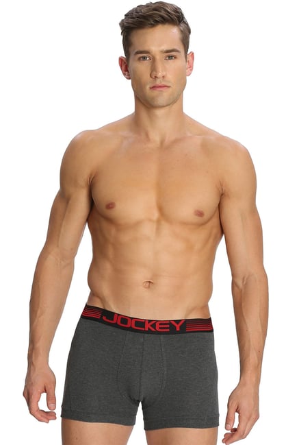 Jockey Dark Grey Mid Rise Regular Fit Trunks - US20