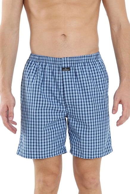 Buy Jockey Sky Blue Checks Boxer Shorts Pack Of 2 1223 for Men Online Tata CLiQ