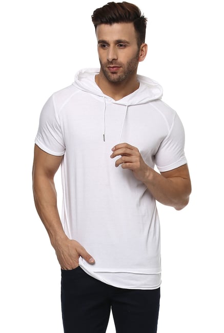 Mufti white slim fit hooded shirt Clearance