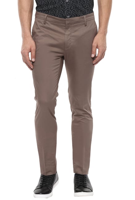 Buy Mufti Dark Grey Mid Rise Flat Front Trousers for Men Online @ Tata CLiQ