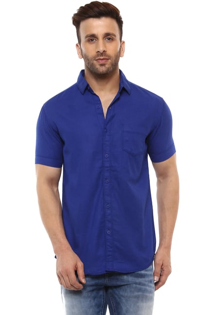 blue half sleeve shirt