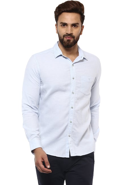 pale blue slim fit shirt