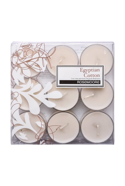 Rosemoore Egyptian Cotton White Wax Tea Light Candle