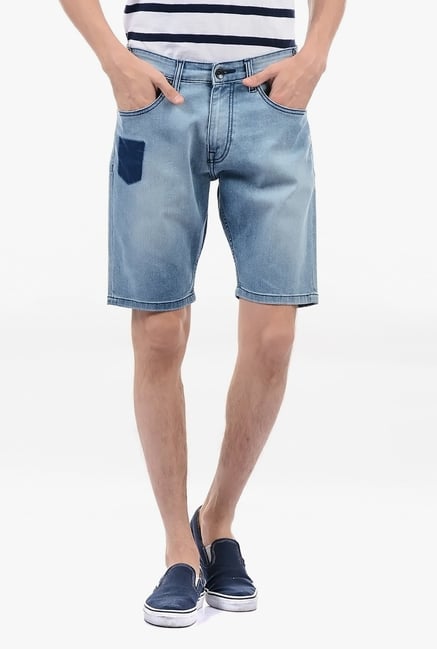 Buy Pepe Jeans Blue Distressed Shorts from top Brands at Best Prices Online  in India | Tata CLiQ