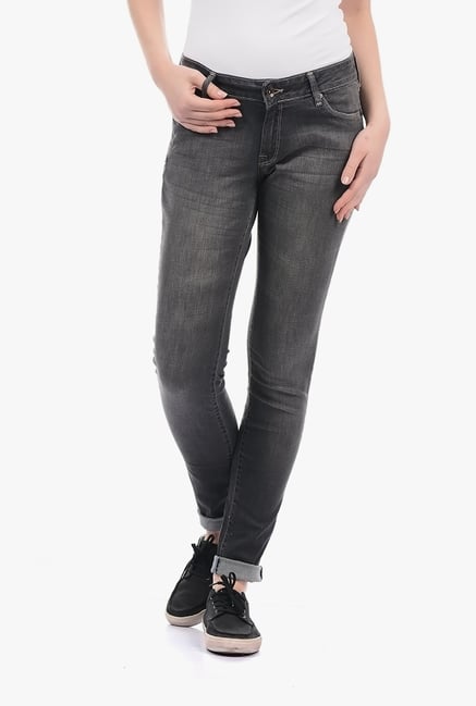 Pepe Jeans Grey Lightly Washed Mid Rise Jeans