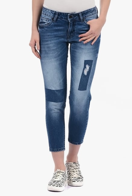 Pepe Jeans Blue Skinny Fit Ankle Jeans