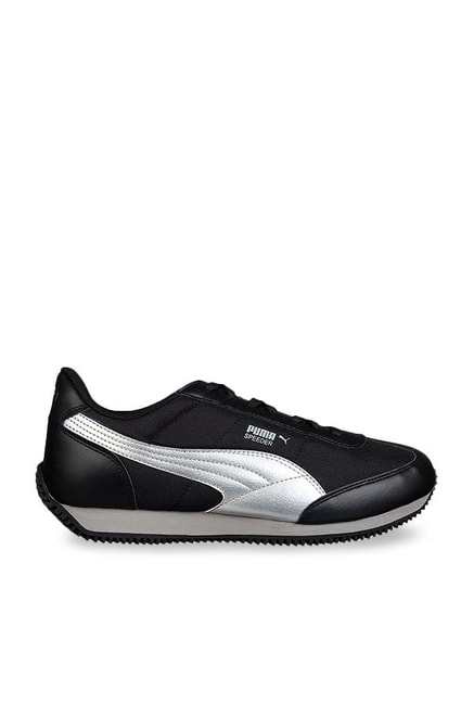 puma black silver shoes