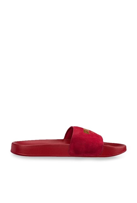 red puma sandals