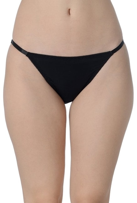 Buy Da Intimo Black Nylon Thong Panty for Women Online @ Tata CLiQ