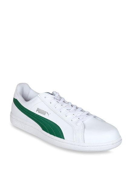 puma grey and green sneakers