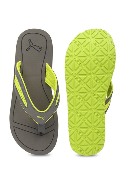 lime green puma slides