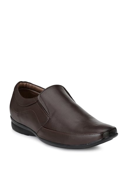 Buy Prolific Dark Brown Formal Slip-Ons 