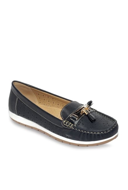 Pavers England Black Casual Moccasins 