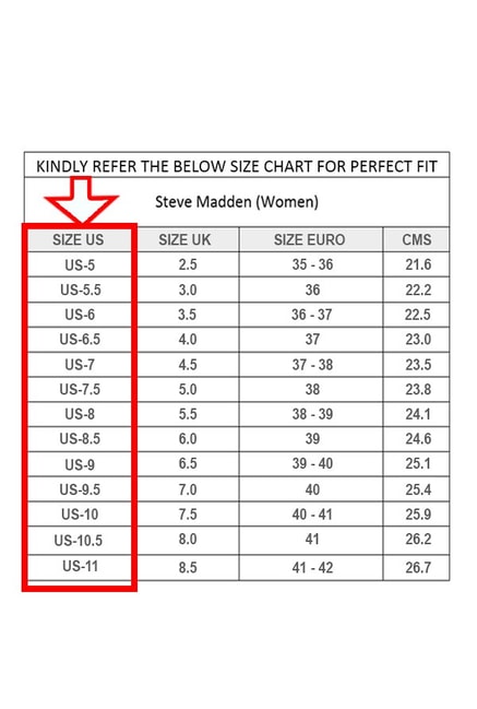 Madden Girl Shoe Size Chart