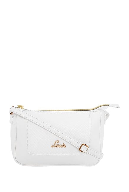 Buy Lavie Jeffrey White Textured Sling Bag For Women At Best Price