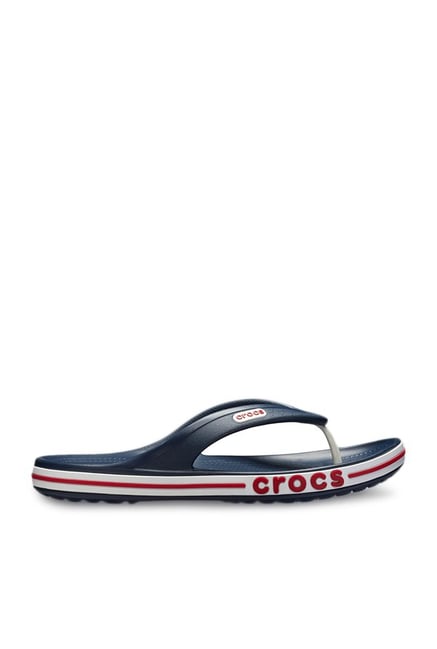 crocs bayaband navy flip flops