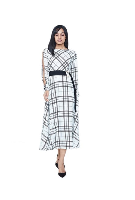 check black and white dress