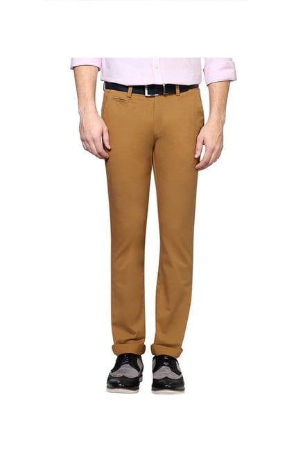 Buy Sojanya Khaki Regular Slim Fit Trousers for Men Online  Tata CLiQ