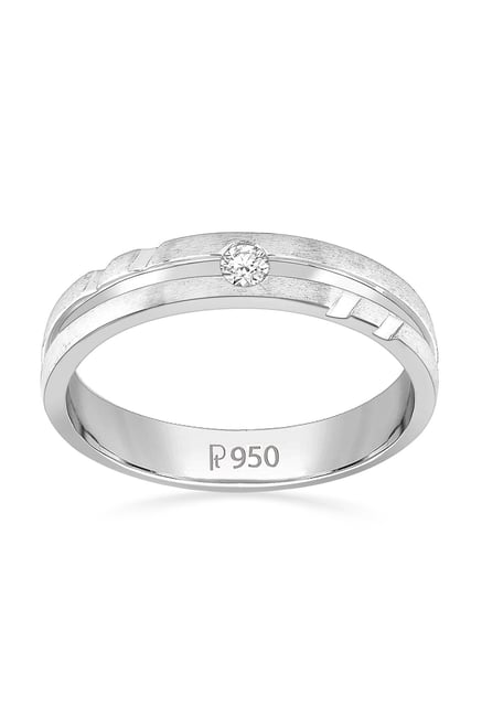 Buy Senco Gold & Diamonds Wavy Top Notch Men's Platinum Diamond Ring at  Amazon.in
