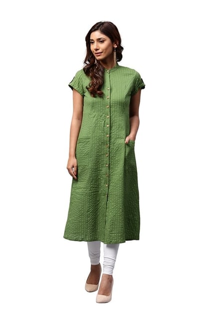 BUY NUDE CRUSHED SLEEVES KURTI SET ONLINE – Pleats By Aruni