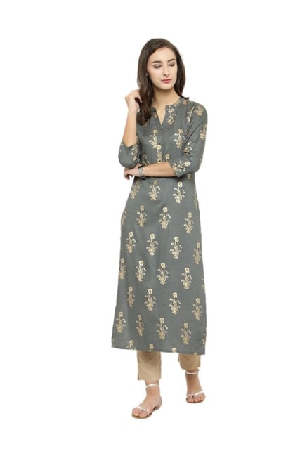 Varanga Grey Printed Kurta