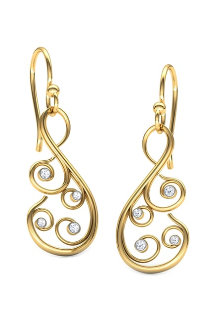 Caratlane D Vine 18k Gold 0 06 Ct Diamond Earrings Caratlane D Vine 18k Gold 0 06 Ct Diamond Earrings