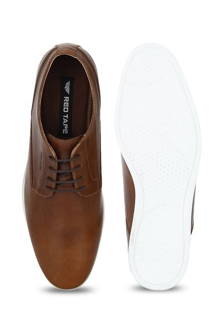 red tape tan color shoes