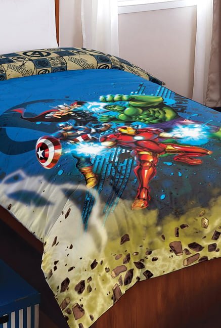 Buy Spaces Marvel Cotton Graphic Printed Single Kids Bed