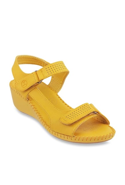 yellow wedges for women