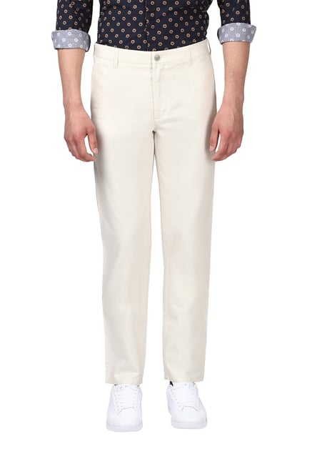 ColorPlus Men Custom Fit Solid Piece Dyed Cotton Trouser