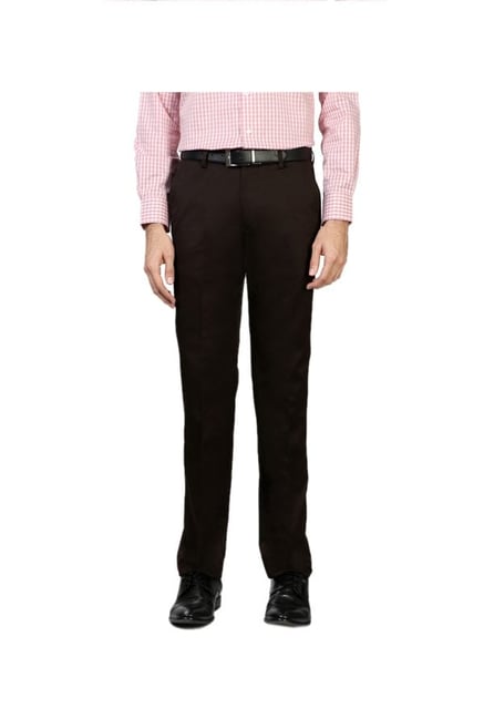 Peter England Brown Slim Fit Trousers-picture-24