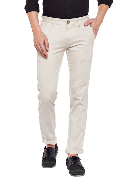 white slim fit trousers