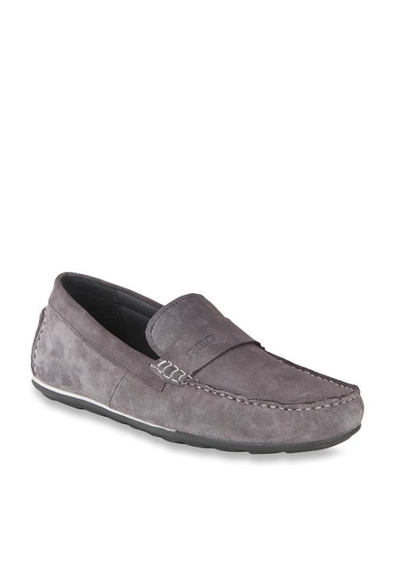 grey casual loafers
