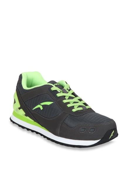 green athletic shoes