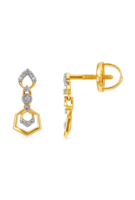Tanishq 18k Gold Diamond Earrings Online At Best Price Tata Cliq Tanishq 18k Gold Diamond Earrings