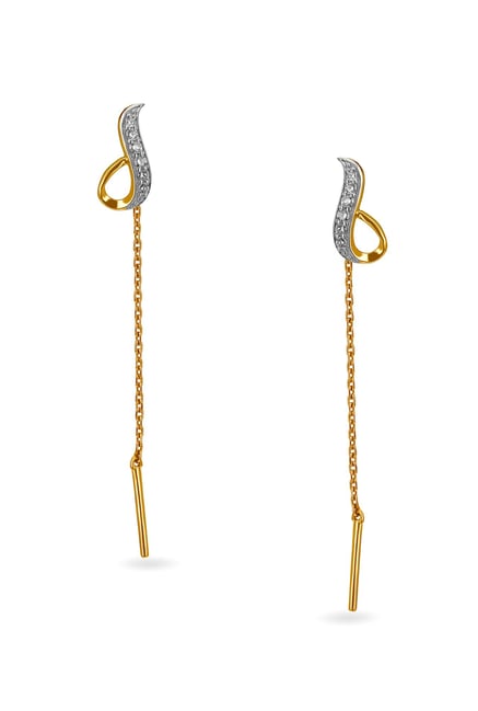 Buy Tanishq 18k Gold \u0026 Diamond Earrings 
