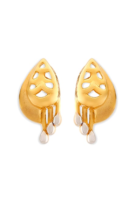 Dainty 22 Karat Yellow Gold Floral Stud Earrings