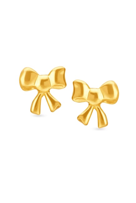 Tanishq Bow Shaped 22kt Gold Earrings Online At Best Tanishq Bow Shaped 22kt Gold Earrings Online At Best