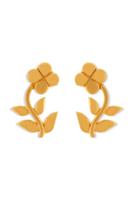 Tanishq Fl 22k Gold Earrings Online At Best Price Tata Cliq Tanishq Fl 22k Gold Earrings