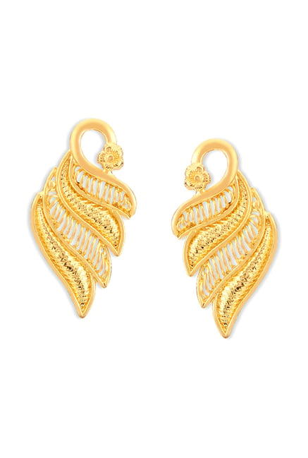 Buy Tanishq Leaf 22k Gold Earrings 