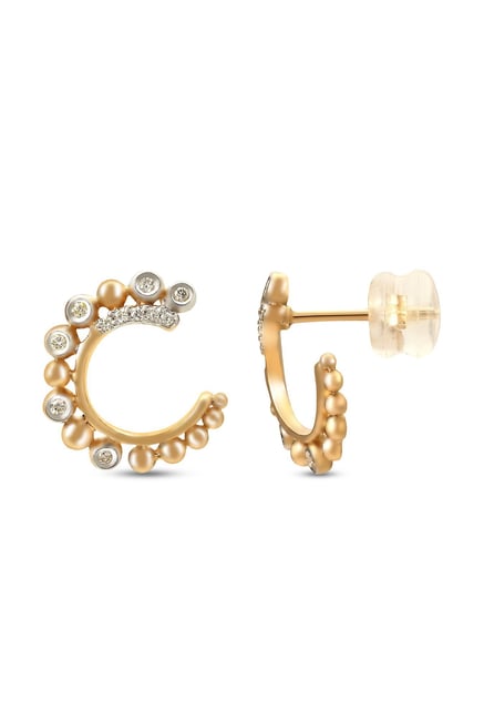 Mia By Tanishq C Design 14 K Gold Diamond Earrings Online At Mia By Tanishq C Design 14 K Gold Diamond Earrings