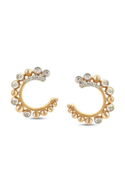 Mia By Tanishq C Design 14 K Gold Diamond Earrings Online At Mia By Tanishq C Design 14 K Gold Diamond Earrings