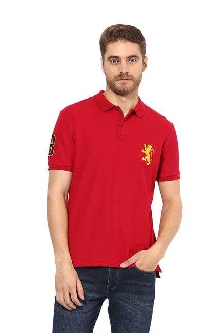 Buy Red Tape Red Half Sleeves Cotton T 