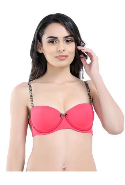 Buy Candour London Wired Demi Coverage Push Up Bra - Neon Pink for Women  Online in India