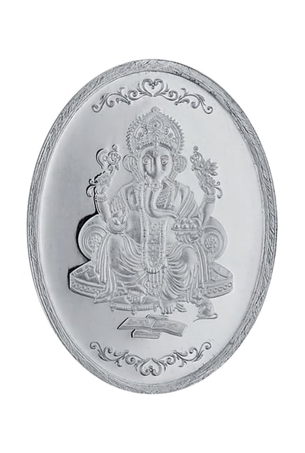 Sri Jagdamba Pearls Ganesh Oval 999 Silver 5gm Silver Coin
