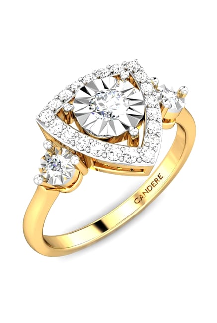 Candere By Kalyan Jewellers 18k Gold 0 32 Ct Diamond Ring Candere By Kalyan Jewellers Trilliant 18k Gold 0 32 Ct Diamond Ring