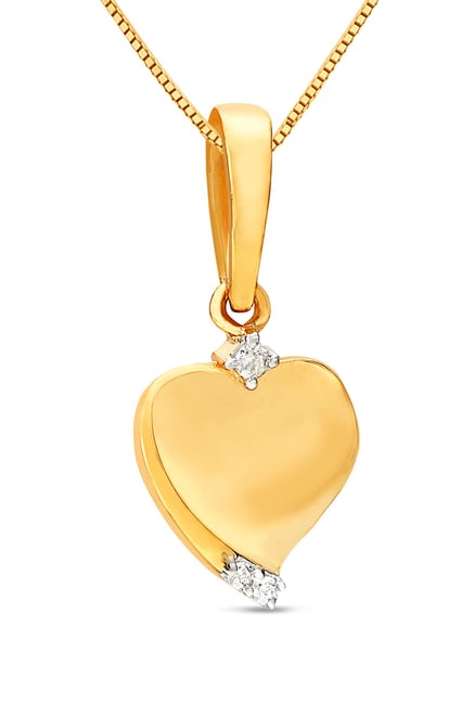 Tanishq Heart 18k Gold Diamond Pendant At Best Tata Cliq - Heart Shaped Pendant In Gold Tanishq