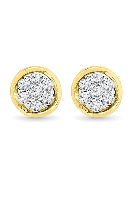 9ct Yellow Gold Round Cut 0.25 Carat tw Diamond Stud Earrings –  Mazzucchelli's